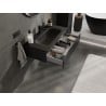 Mexen Rivel meuble de salle de bains 90 cm avec lavabo Vela, 1 tiroir, rainuré, noir mat - 91A20-09023-1-BF71-W23M71