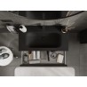 Mexen Rivel 90 cm Bathroom Cabinet with Vela Sink, 1 Drawer, Ribbed, Black Matte - 91A20-09023-1-BF71-W23M71