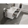 Mexen Rivel armário de casa de banho 90 cm com lavatório Otis, 2 gavetas, frisado, branco mate - 91A20-09047-2-BFF01-W18M01