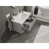 Mexen Rivel armoire de salle de bains 90 cm avec lavabo Otis, 2 tiroirs, rainurée, gris mat/blanc mat