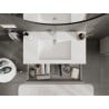 Mexen Rivel 90 cm bathroom cabinet with Otis sink, 2 drawers, grooved, gray matte/white matte - 91A20-09047-2-BFF62-W18M01