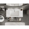 Mexen Rivel armoire de salle de bains 90 cm avec lavabo Otis, 2 tiroirs, rainurée, gris mat/blanc mat