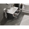 Mexen Rivel szafka łazienkowa 90 cm z umywalką Otis, 2 szuflady, ryflowana , grafit mat/biała mat - 91A20-09047-2-BFF66-W18M0