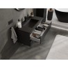 Mexen Rivel armario de baño 90 cm con lavabo Otis, 2 cajones, acanalado, negro mate - 91A20-09047-2-BFF71-W18M71