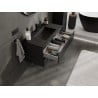 Mexen Rivel armario de baño 90 cm con lavabo Otis, 2 cajones, estriado, negro mate - 91A20-09047-2-BFF71-W18M71
