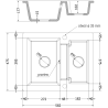 Mexen Carlos zlewozmywak granitowy 1,5-komorowy 582 x 475 mm, szary, syfon czarny - 6518581500-71-B