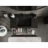 Mexen Rivel meuble de salle de bain 90 cm avec lavabo Otis, 2 tiroirs, rainuré, noir mat - 91A20-09047-2-BFF71-W18M71