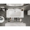 Mexen Rivel kupaonski ormar 90 cm s umivaonikom Vela, 2 ladice, reljefni, bijeli mat - 91A20-09047-2-BFF01-W23M01