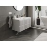 Mexen Rivel badkamerkast 90 cm met wastafel Vela, 2 laden, geribbeld, grijs mat / wit mat - 91A20-09047-2-BFF62-W23M01