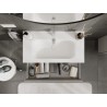 Mexen Rivel badkamerkast 90 cm met wastafel Vela, 2 laden, geribbeld, grijs mat / wit mat - 91A20-09047-2-BFF62-W23M01