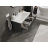 Mexen Rivel szafka łazienkowa 90 cm z umywalką Vela, 2 szuflady, ryflowana , grafit mat/biała mat - 91A20-09047-2-BFF66-W23M0