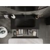 Mexen Rivel vannitoakapp 90 cm valamuga Vela, 2 sahtlit, sooneline, must matt - 91A20-09047-2-BFF71-W23M71