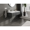 Mexen Rivel meuble de salle de bains 100 cm avec lavabo Otis, 1 tiroir, rainuré, graphite mat/blanc mat