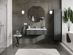 Mexen Rivel mobile bagno 100 cm con lavabo Otis, 1 cassetto, scanalato, grafite opaco/bianco opaco - 91A20-10023-1-BF66-W18M01