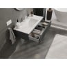 Mexen Rivel szafka łazienkowa 100 cm z umywalką Otis, 1 szuflada, ryflowana , grafit mat/biała mat - 91A20-10023-1-BF66-W18M01