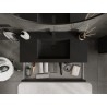 Mexen Rivel armario de baño de 100 cm con lavabo Otis, 1 cajón, ranurado, negro mate - 91A20-10023-1-BF71-W18M71