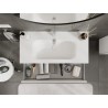 Mexen Rivel 100 cm Bathroom Cabinet with Vela Sink, 1 Drawer, Grooved, White Matt - 91A20-10023-1-BF01-W23M01