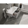 Mexen Rivel szafka łazienkowa 100 cm z umywalką Vela, 1 szuflada, ryflowana , szara mat/biała mat - 91A20-10023-1-BF62-W23M01