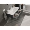 Mexen Rivel szafka łazienkowa 100 cm z umywalką Vela, 1 szuflada, ryflowana , grafit mat/biała mat - 91A20-10023-1-BF66-W23M01