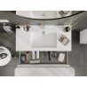 Mexen Rivel bathroom cabinet 100 cm with Otis washbasin, 2 drawers, grooved, white matt - 91A20-10047-2-BFF01-W18M01