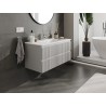 Mexen Rivel armadietto da bagno 100 cm con lavabo Otis, 2 cassetti, scanalato, grigio opaco/bianco opaco