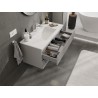 Mexen Rivel mueble de baño de 100 cm con lavabo Otis, 2 cajones, estriado, gris mate/blanco mate - 91A20-10047-2-BFF62-W18M01