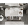 Mexen Rivel badkamerkast 100 cm met wastafel Otis, 2 laden, gefreesd, grijs mat/wit mat - 91A20-10047-2-BFF62-W18M01