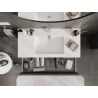 Mexen Rivel vannitoakapp 100 cm Otis valamuga, 2 sahtlit, soonitud, tumehall matt/valge matt - 91A20-10047-2-BFF66-W18M0
