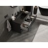 Mexen Rivel mueble de baño 100 cm con lavabo Otis, 2 cajones, ranurado, negro mate - 91A20-10047-2-BFF71-W18M71