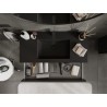 Mexen Rivel vannitoakapp 100 cm valamu Otis, 2 sahtlit, soonitud, must matt - 91A20-10047-2-BFF71-W18M71