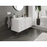 Mexen Rivel meuble de salle de bains 100 cm avec lavabo Vela, 2 tiroirs, rainuré, blanc mat - 91A20-10047-2-BFF01-W23M01