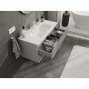 Mexen Rivel badkamerkast 100 cm met wastafel Vela, 2 lades, geribbeld, grijs mat/wit mat - 91A20-10047-2-BFF62-W23M01
