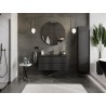 Mexen Rivel mobile bagno 100 cm con lavabo Vela, 2 cassetti, scanalato, nero opaco - 91A20-10047-2-BFF71-W23M71
