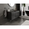Mexen Rivel mobile bagno 100 cm con lavabo Vela, 2 cassetti, scanalato, nero opaco - 91A20-10047-2-BFF71-W23M71