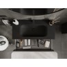 Mexen Rivel armario de baño de 100 cm con lavabo Vela, 2 cajones, acanalado, negro mate - 91A20-10047-2-BFF71-W23M71