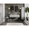Mexen Rivel armoire de salle de bains 120 cm avec lavabo Otis, 1 tiroir, rainuré, gris mat/blanc mat