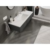 Mexen Rivel szafka łazienkowa 120 cm z umywalką Otis, 1 szuflada, ryflowana , grafit mat/biała mat - 91A20-12023-1-BF66-W18M0
