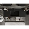 Mexen Rivel meuble de salle de bains 120 cm avec lavabo Otis, 1 tiroir, rainuré, noir mat - 91A20-12023-1-BF71-W18M71