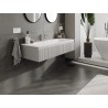 Mexen Rivel badkamerkast 120 cm met wastafel Vela, 1 lade, gegroefd, grijs mat/wit mat - 91A20-12023-1-BF62-W23M01