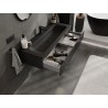 Mexen Rivel armario de baño 120 cm con lavabo Vela, 1 cajón, acanalado, negro mate - 91A20-12023-1-BF71-W23M71