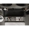 Mexen Rivel mobiletto da bagno 120 cm con lavabo Vela, 1 cassetto, scanalato, nero opaco - 91A20-12023-1-BF71-W23M71