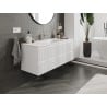 Mexen Rivel 120 cm Bathroom Cabinet with Otis Sink, 2 Drawers, Fluted, White Matte - 91A20-12047-2-BFF01-W18M01