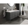 Mexen Rivel bathroom cabinet 120 cm with Otis sink, 2 drawers, fluted, matte graphite/white matte - 91A20-12047-2-BFF66-W18M