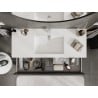 Mexen Rivel bathroom cabinet 120 cm with Otis sink, 2 drawers, fluted, matte graphite/white matte - 91A20-12047-2-BFF66-W18M