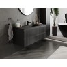 Mexen Rivel mobile da bagno 120 cm con lavabo Otis, 2 cassetti, scanalato, nero opaco - 91A20-12047-2-BFF71-W18M71