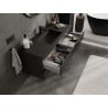 Mexen Rivel 120 cm bathroom cabinet with Otis washbasin, 2 drawers, fluted, matte black - 91A20-12047-2-BFF71-W18M71