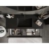 Mexen Rivel 120 cm bathroom cabinet with Otis washbasin, 2 drawers, fluted, matte black - 91A20-12047-2-BFF71-W18M71
