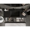 Mexen Rivel mobile da bagno 120 cm con lavabo Otis, 2 cassetti, scanalato, nero opaco - 91A20-12047-2-BFF71-W18M71