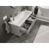 Mexen Rivel mobiletto da bagno 120 cm con lavabo Vela, 2 cassetti, scanalato, grigio opaco/bianco opaco -