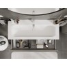 Mexen Rivel bathroom cabinet 120 cm with sink Vela, 2 drawers, fluted, gray matte/white matte - 91A20-12047-2-BFF62-W23M0
